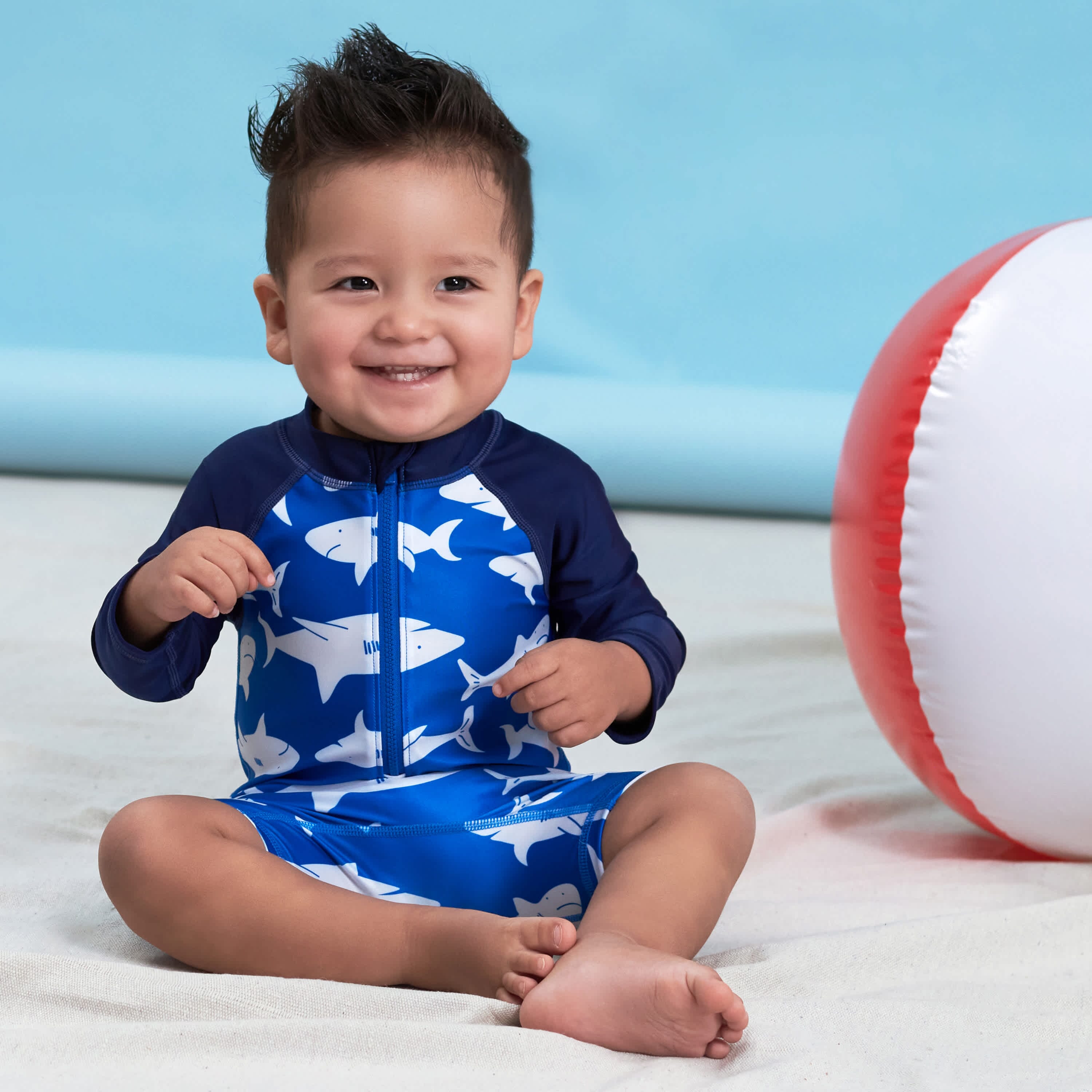 Toddler Boys UPF 50+ Shark Zone Rash Guard, 5T - Image 3