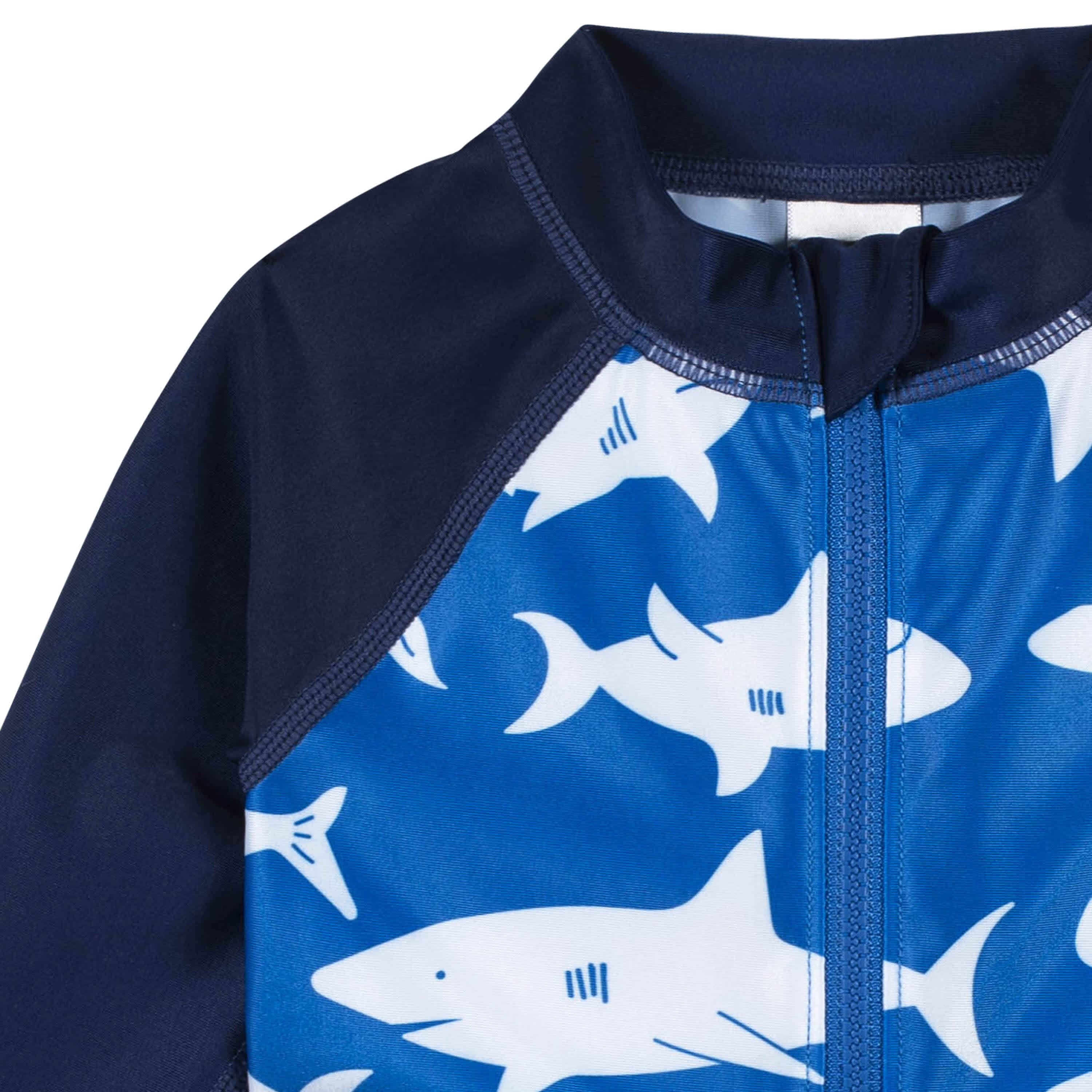 Toddler Boys UPF 50+ Shark Zone Rash Guard, 5T - Image 4