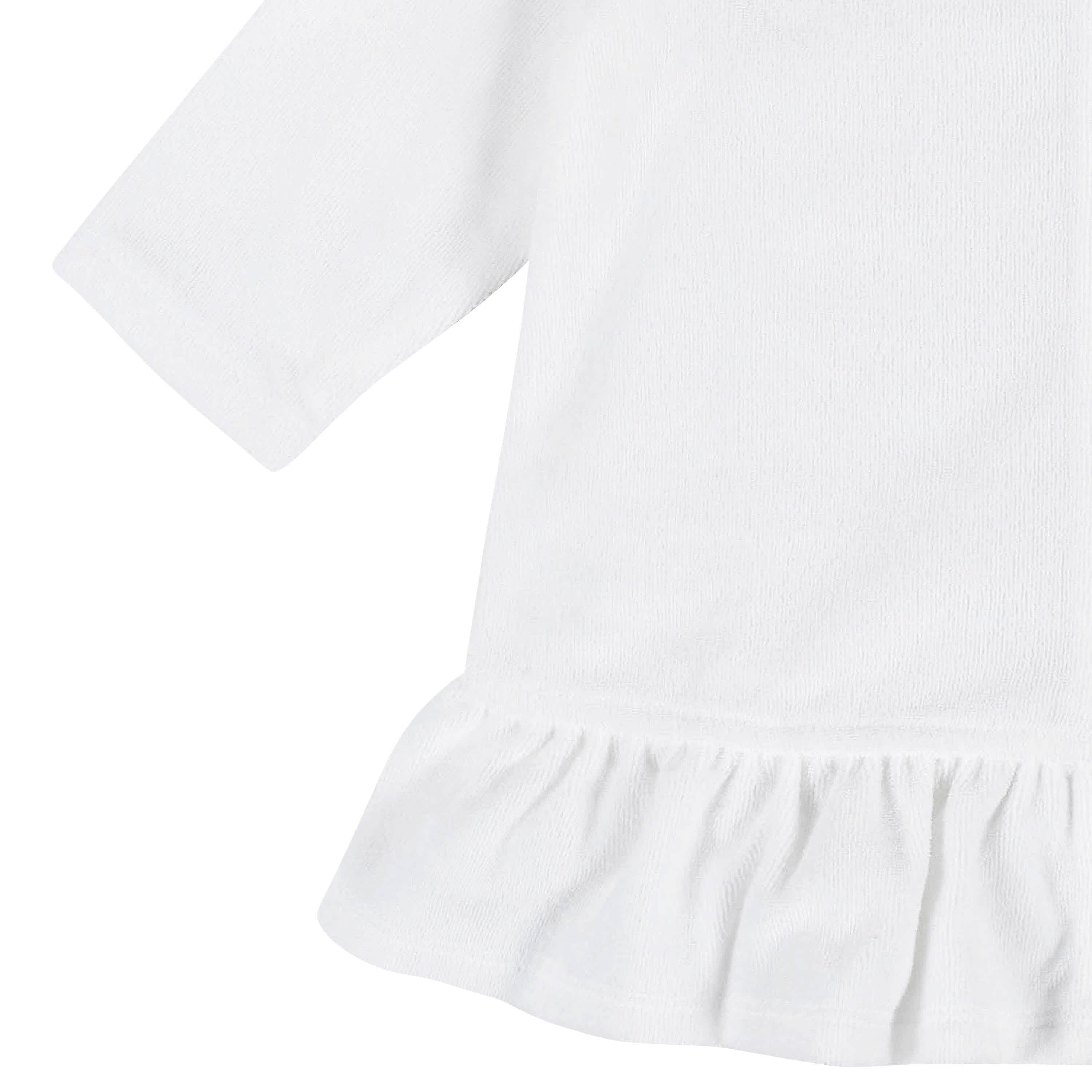Embroidered Baby & Toddler Girls White Hooded Zip Front Terry Swim Coverup - Image 7