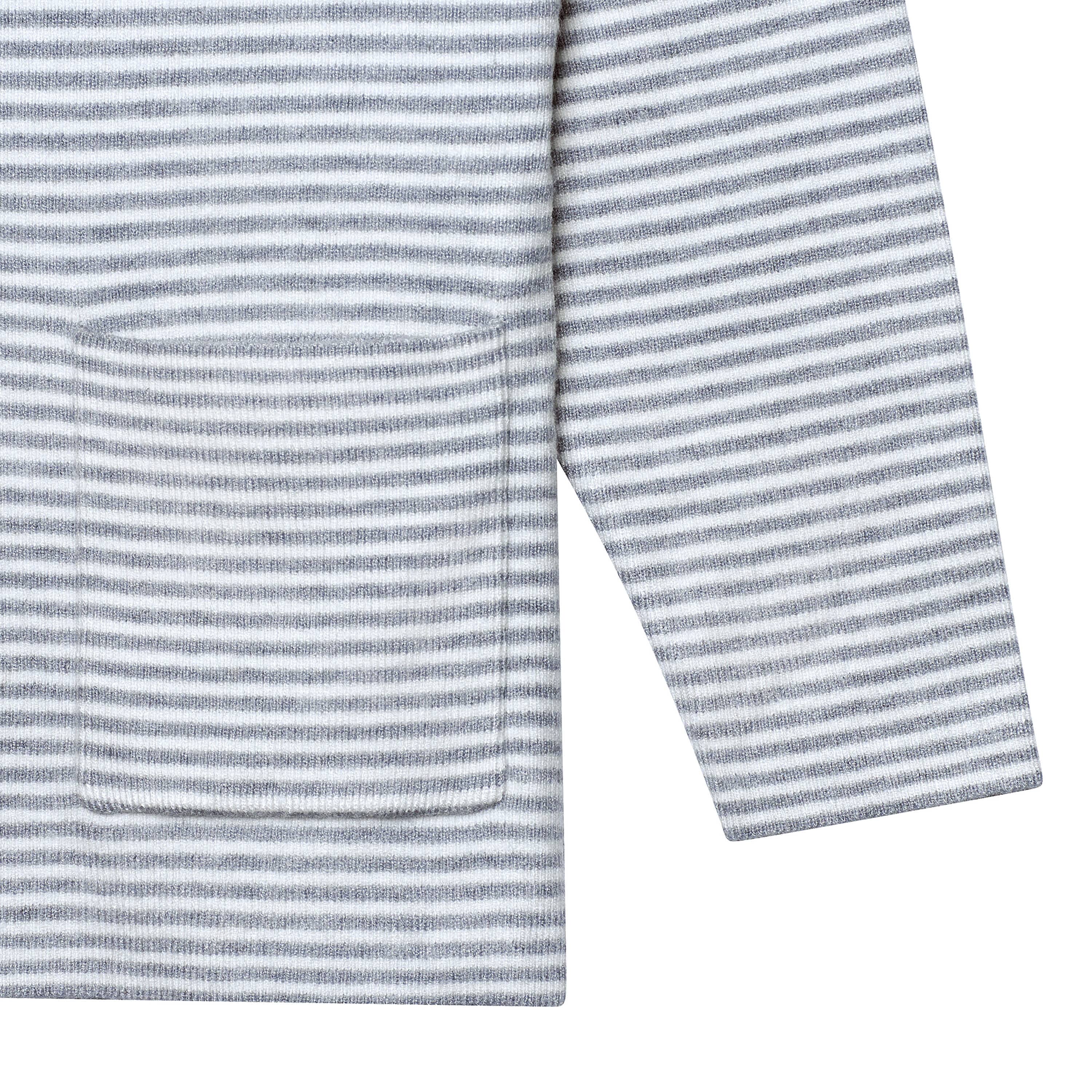 Infant & Toddler Boys Gray Heather Striped Sweater with Pocket - Image 5