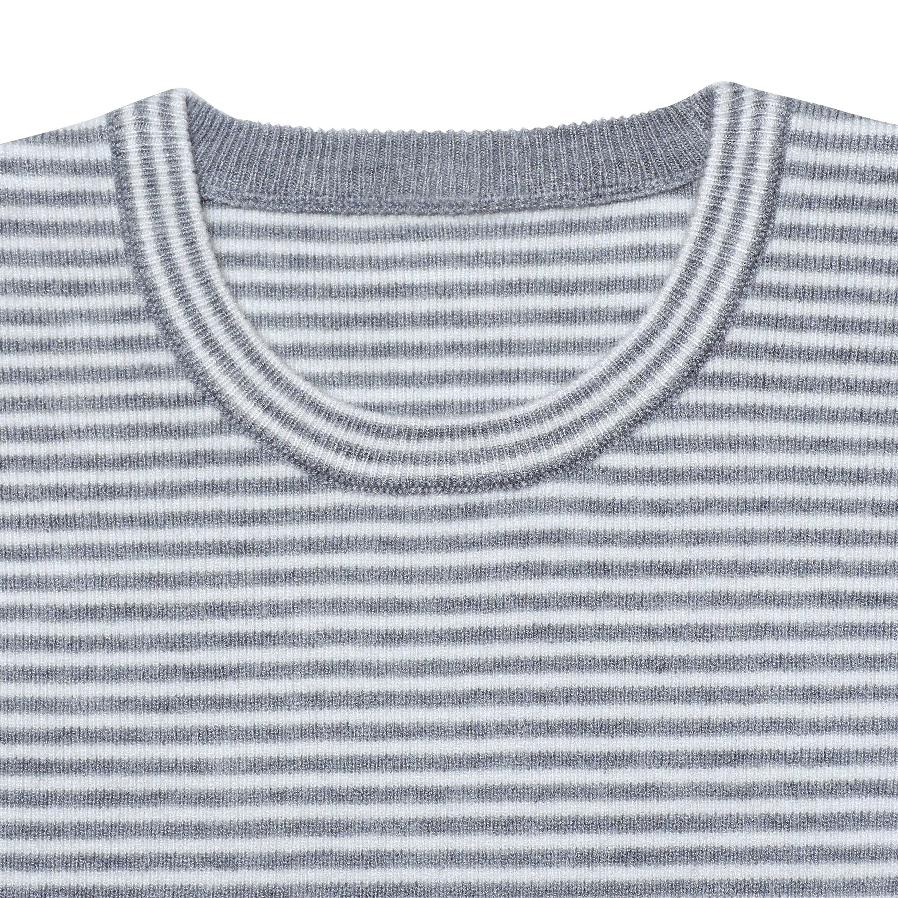 Infant & Toddler Boys Gray Heather Striped Sweater with Pocket - Image 6