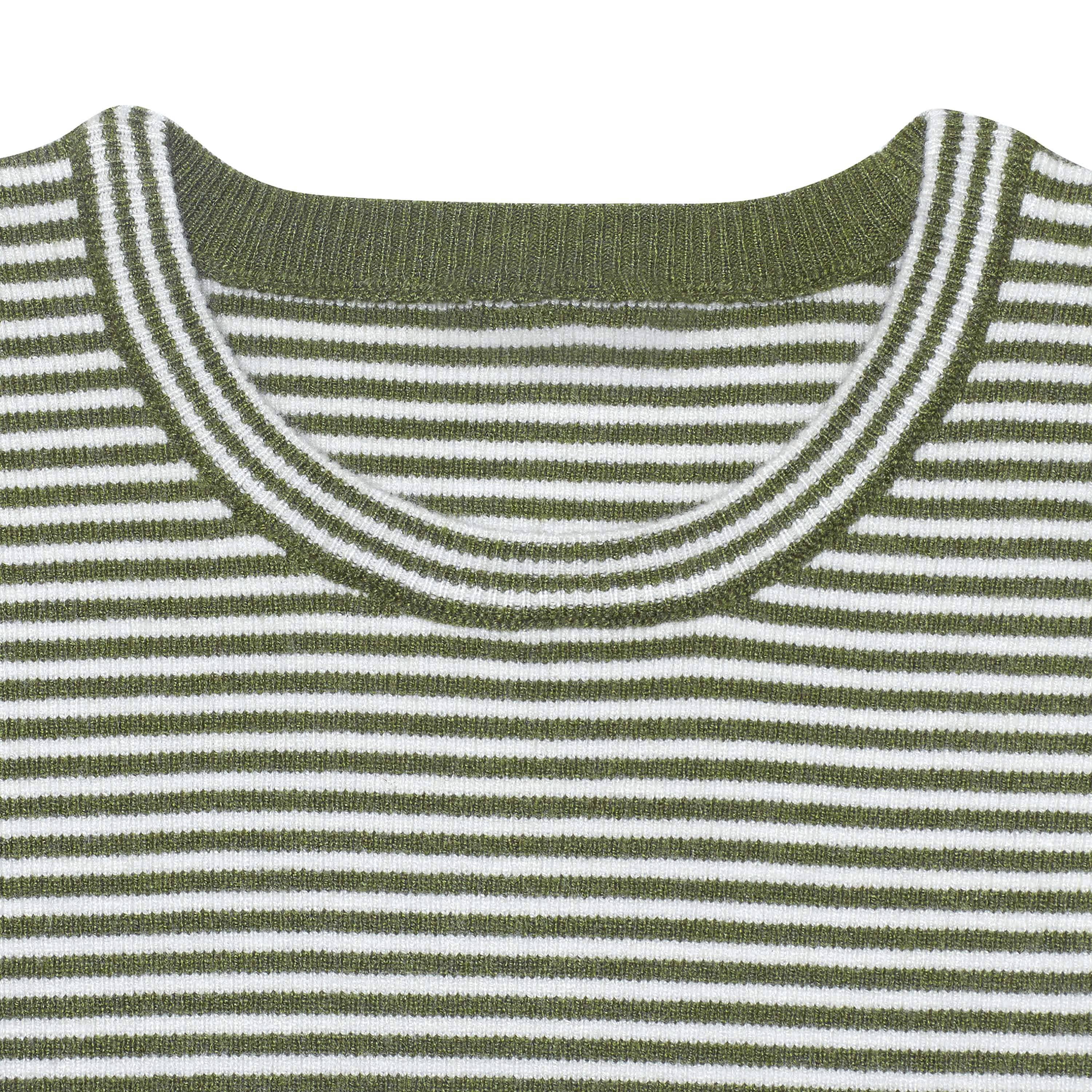 Infant & Toddler Boys Green Striped Sweater with Pocket - Image 3