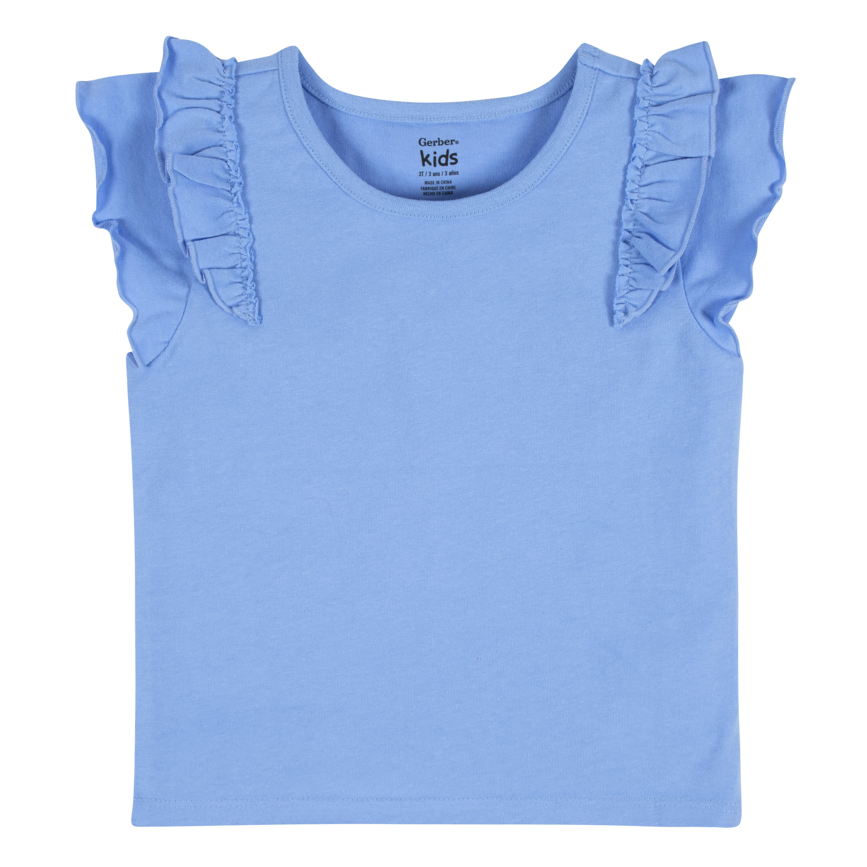 2-Pack Infant Girls Blue Double Ruffle Tops - Image 5