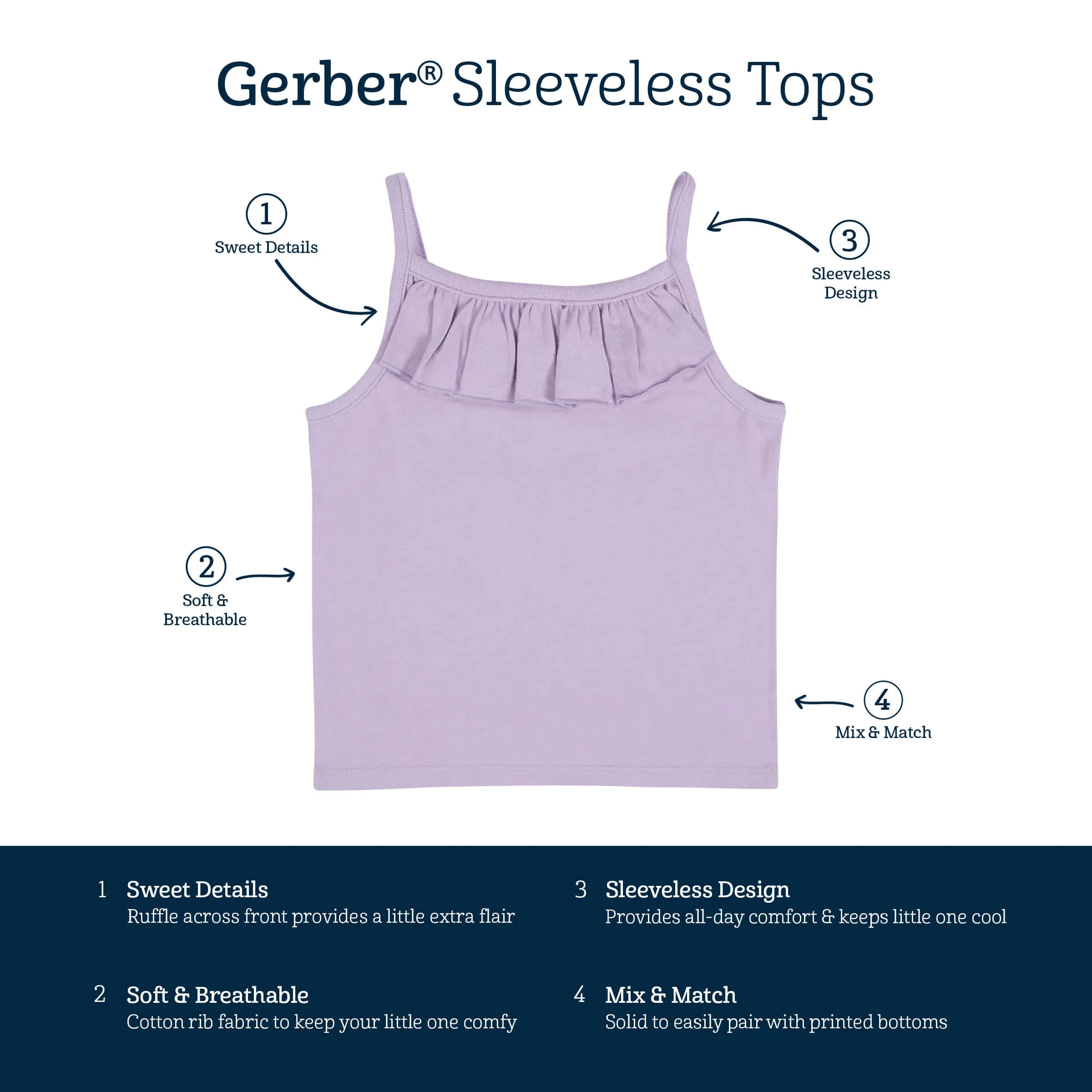 2-Pack Infant Girls Pink & Purple Sleeveless Tops - Image 6