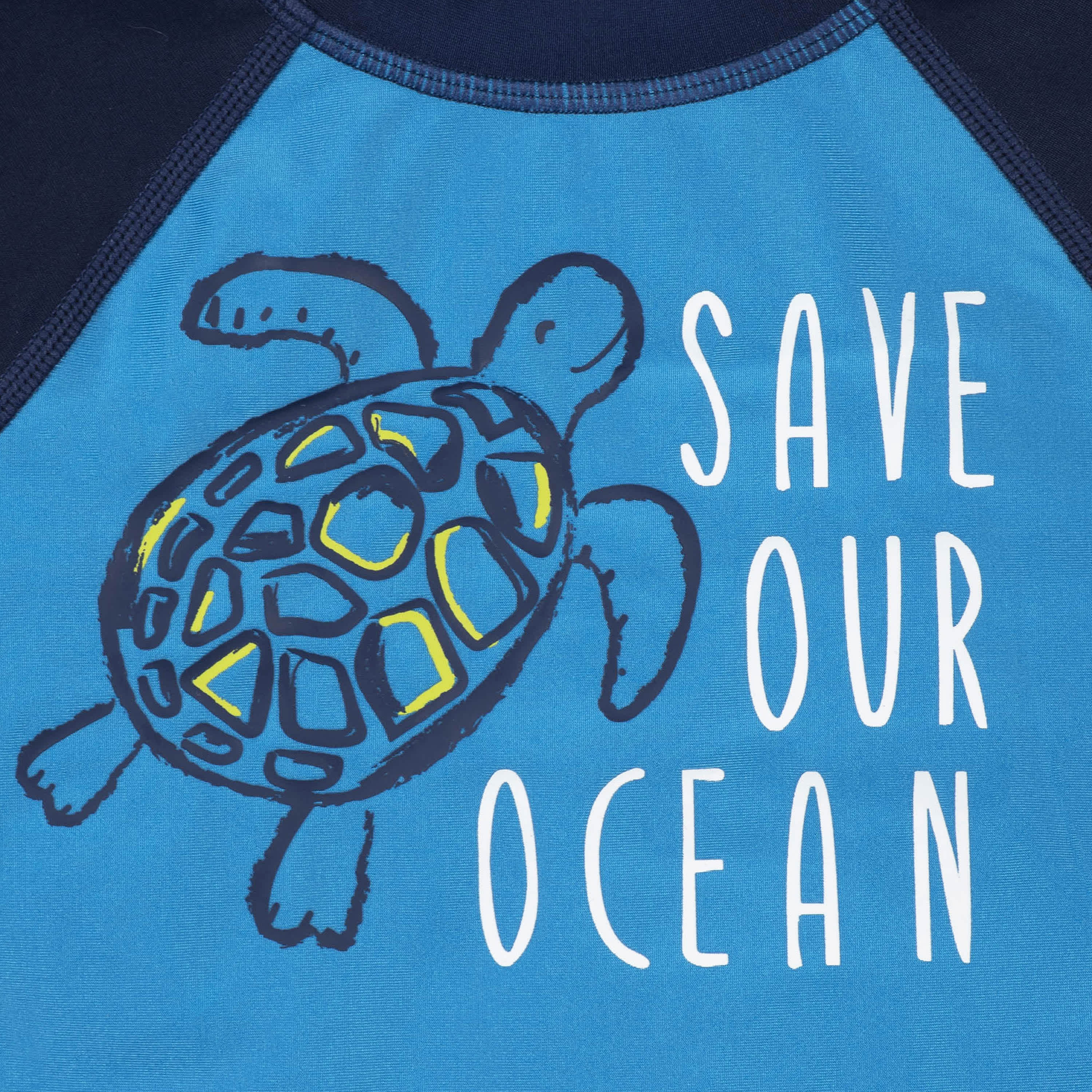 2-Piece Baby & Toddler Boys UPF 50+ Sea Friends Rash Guard & Swim Trunks Set - Image 3