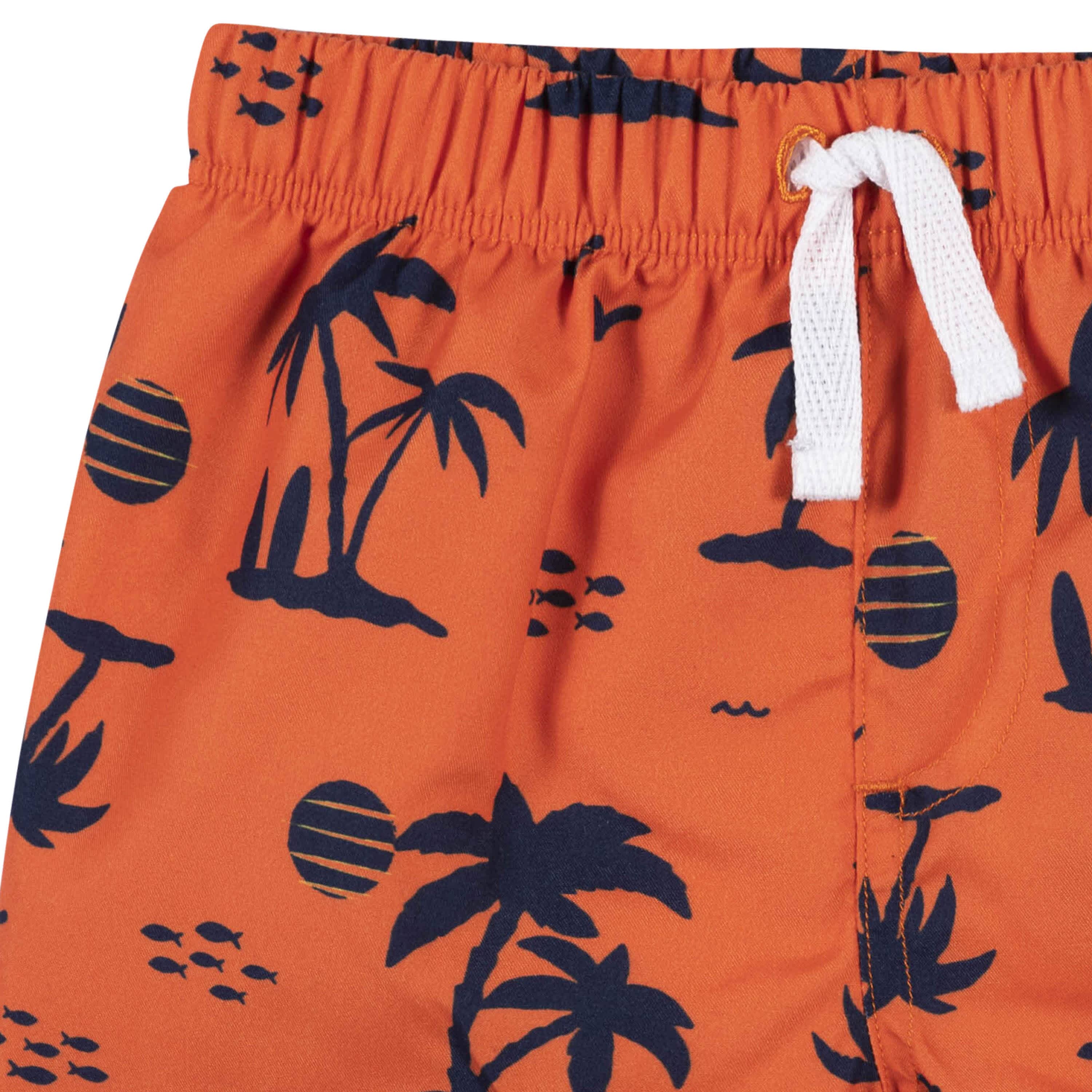 2-Piece Baby & Toddler Boys UPF 50+ Vacation Vibes Rash Guard & Swim Trunks Set - Image 7