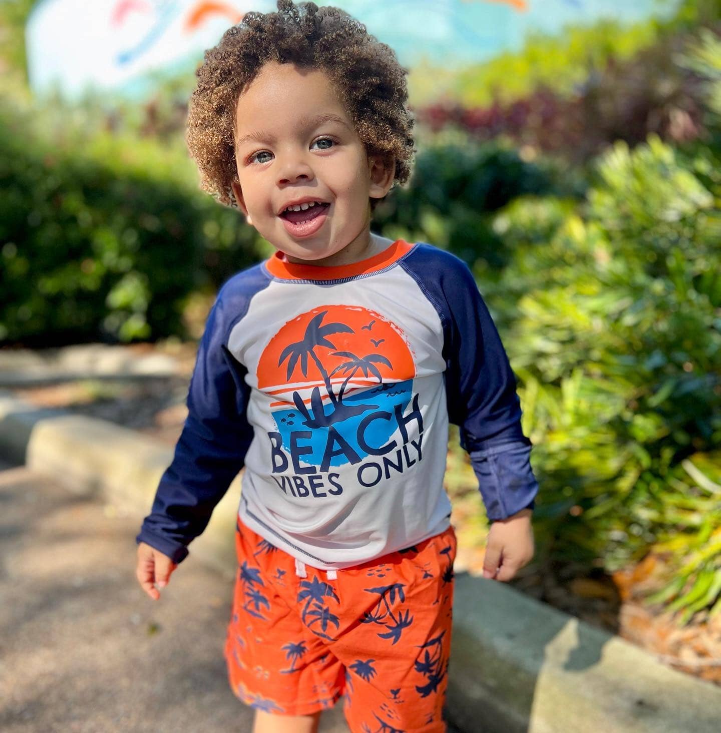 2-Piece Baby & Toddler Boys UPF 50+ Vacation Vibes Rash Guard & Swim Trunks Set - Image 8