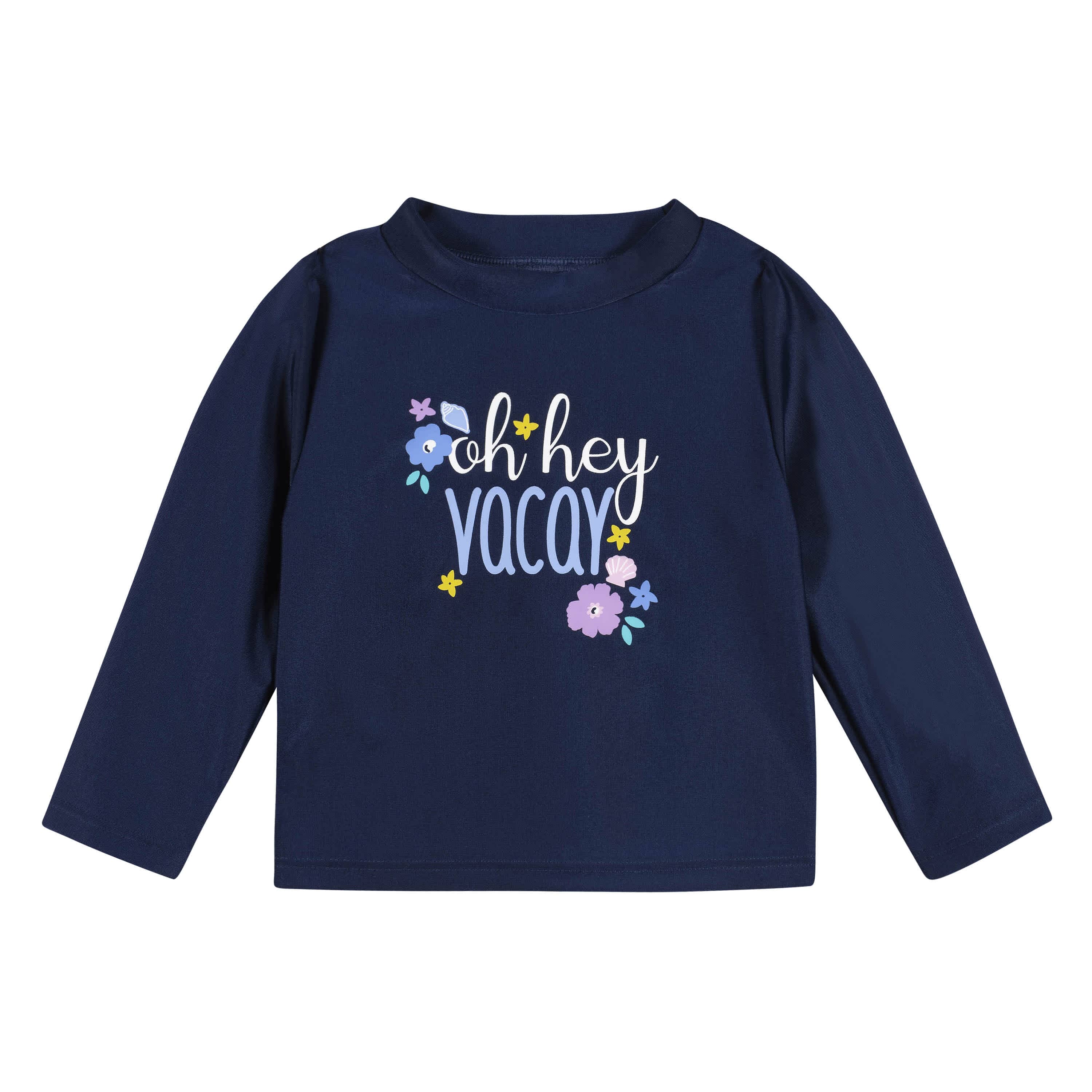 2-Piece Baby & Toddler Girls UPF 50+ Vacation Vibes Rash Guard & Swim Bottoms Set - Image 4