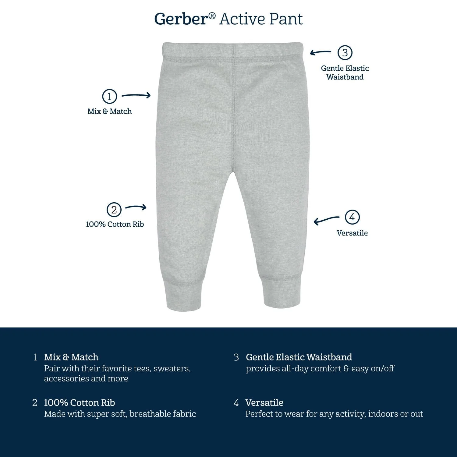 4-Pack Baby Boys Camo & Gray Active Pants - Image 6