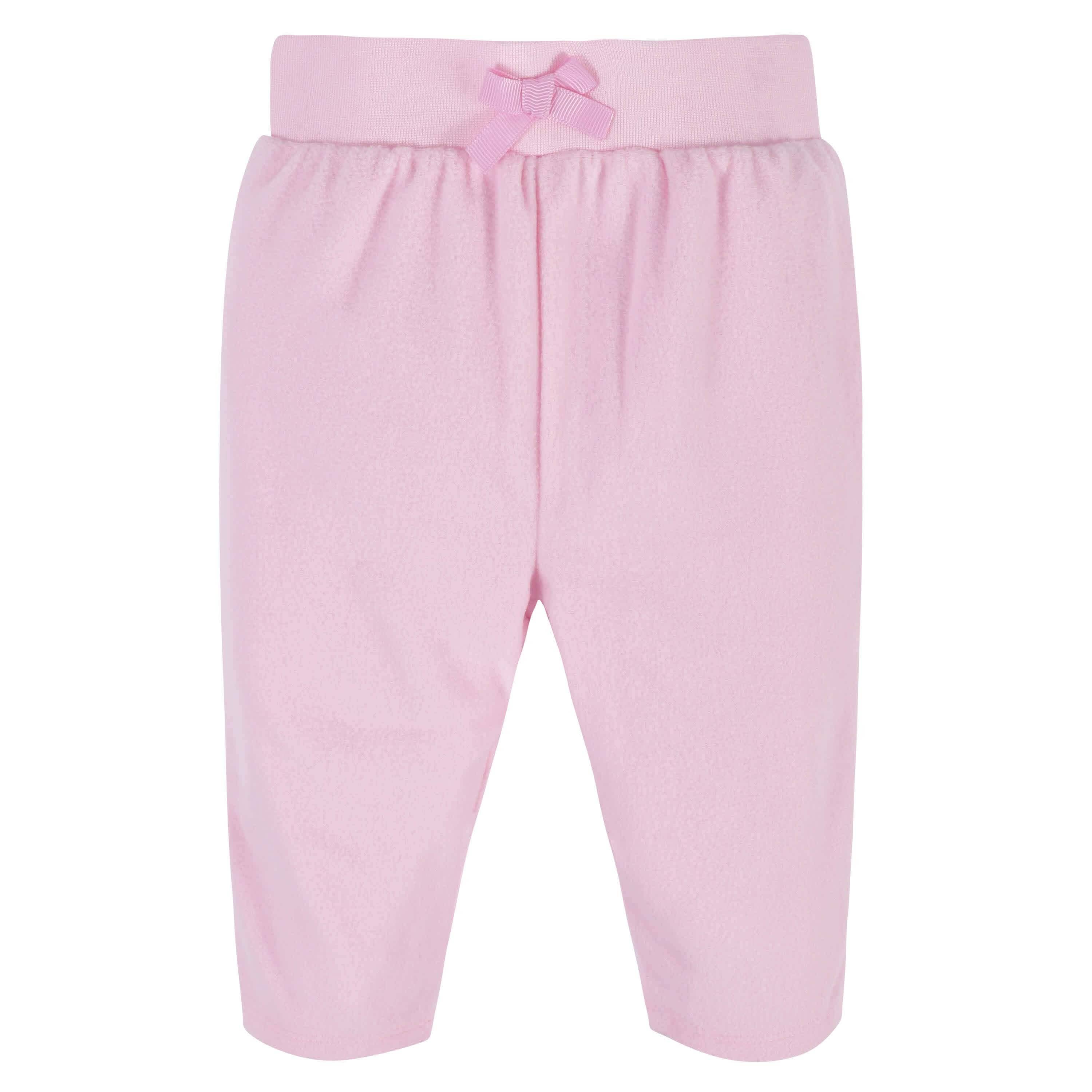 4-Pack Baby Girls Pink, Gray, & Black Microfleece Pants - Image 3