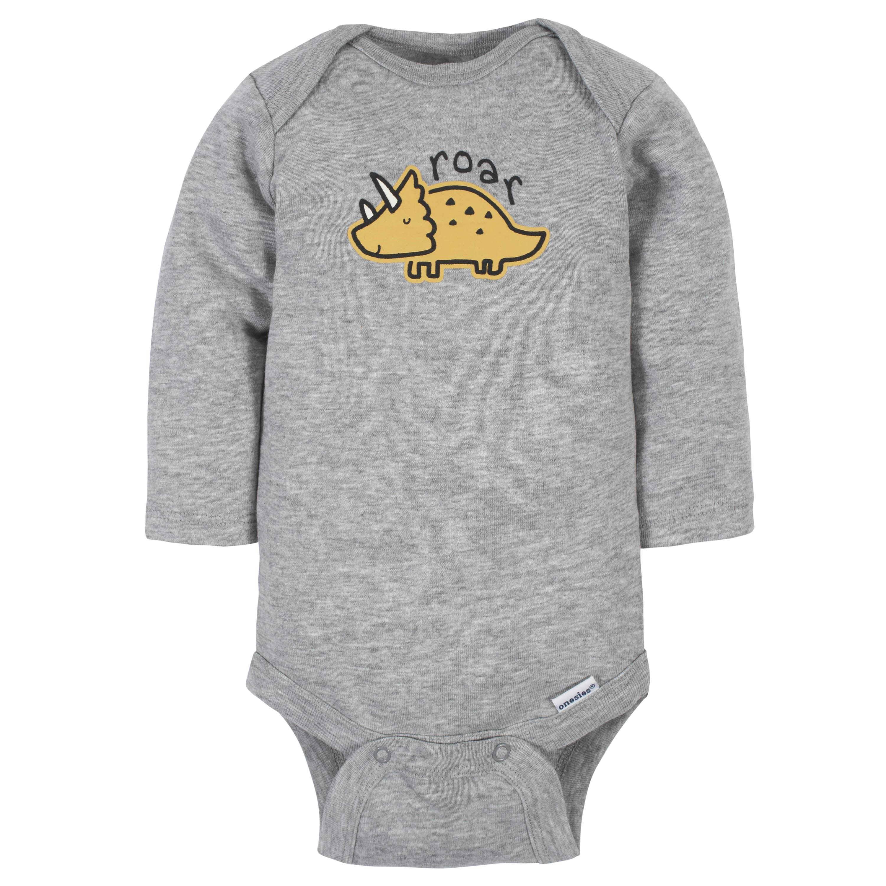 6-Pack Baby Boys Dinosaur Long Sleeve Onesies® Bodysuits - Image 7