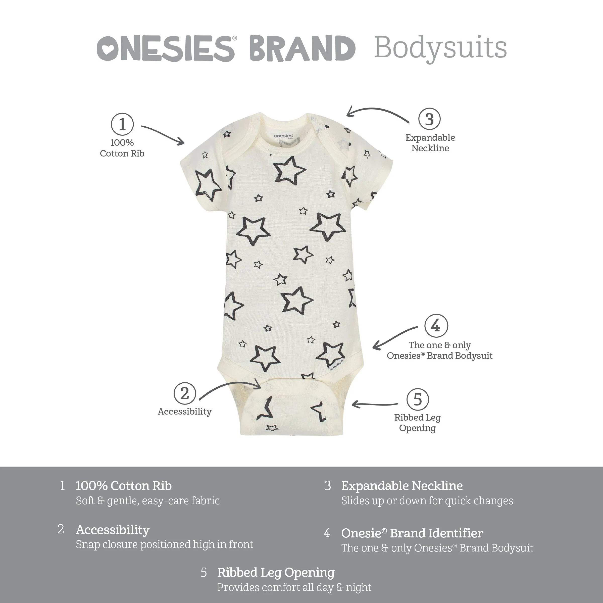 8-Pack Baby Neutral Words Onesies® Brand Bodysuits - Image 12