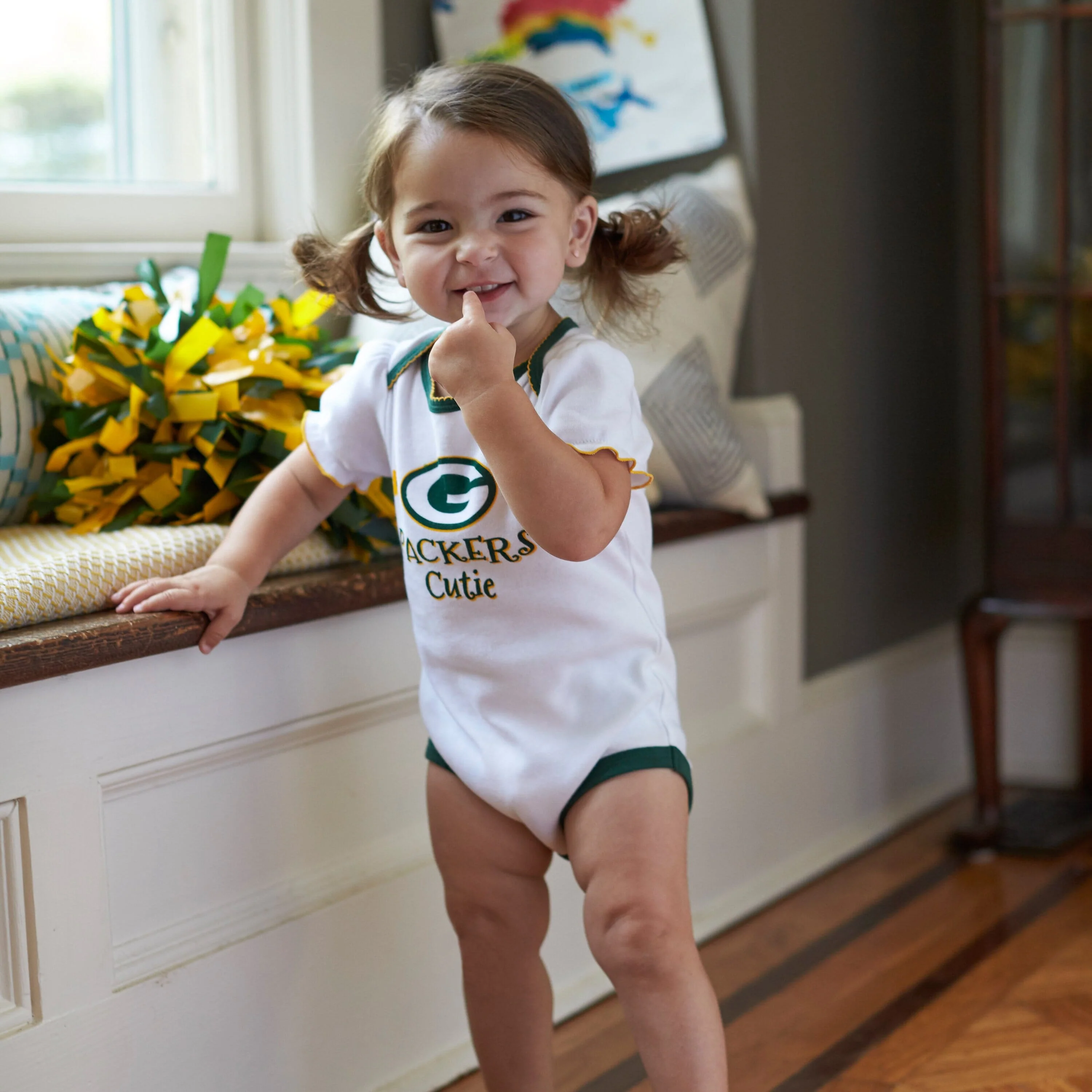 3-Pack Baby Girls Green Bay Packers Short Sleeve Bodysuits - Image 3