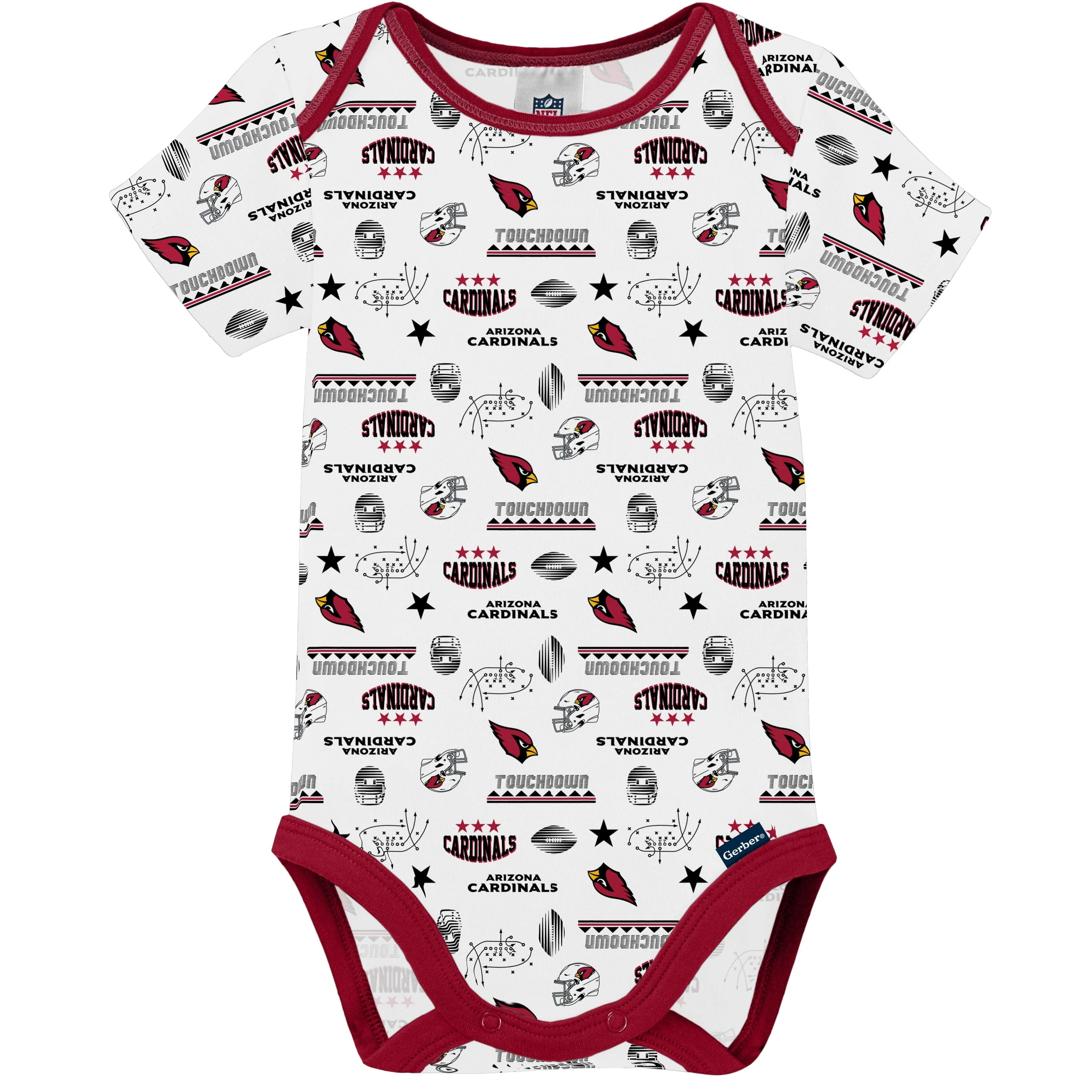 3-Pack Baby Boys Arizona Cardinals Short Sleeve Bodysuits - Image 3