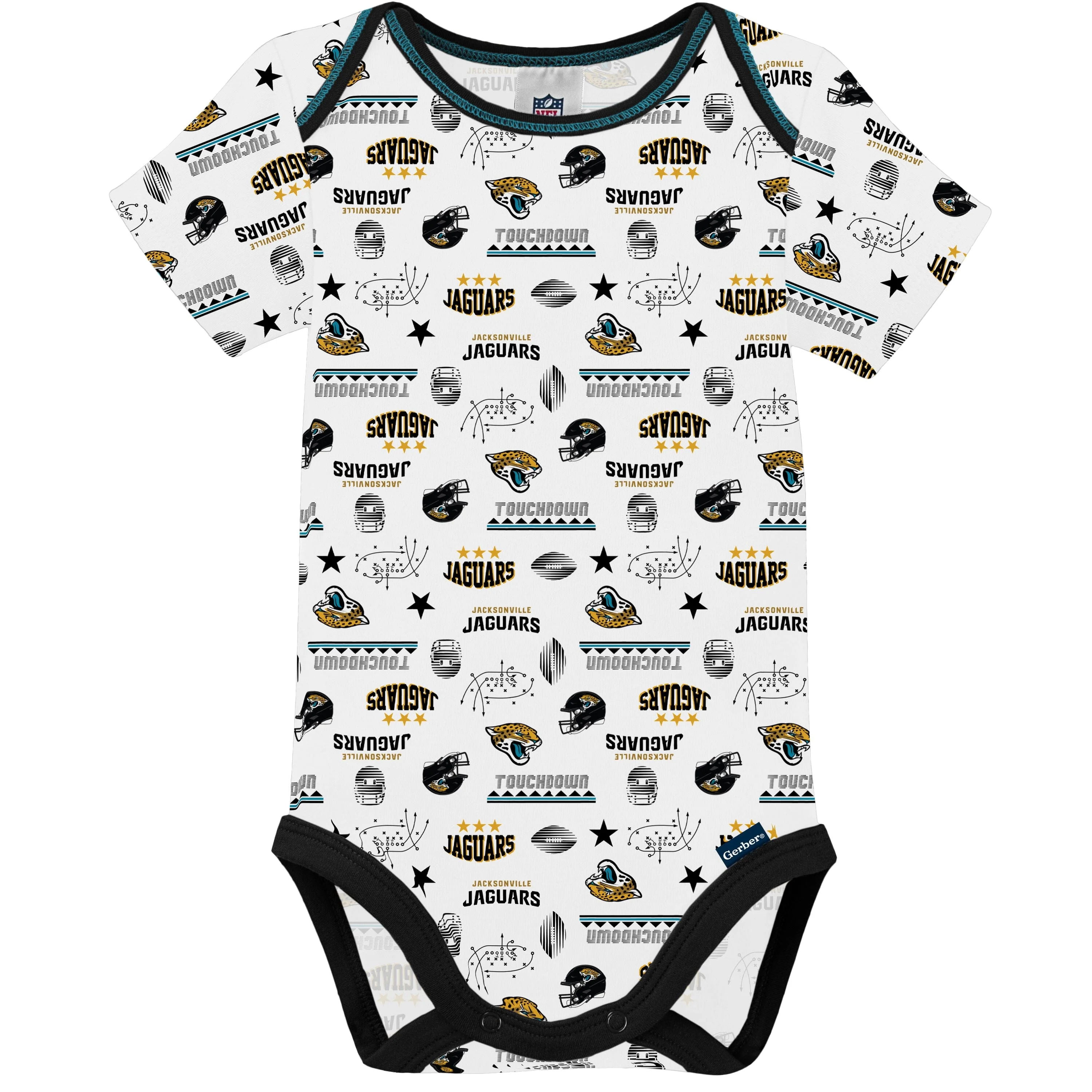 3-Pack Baby Boys Jaguars Short Sleeve Bodysuits - Image 3