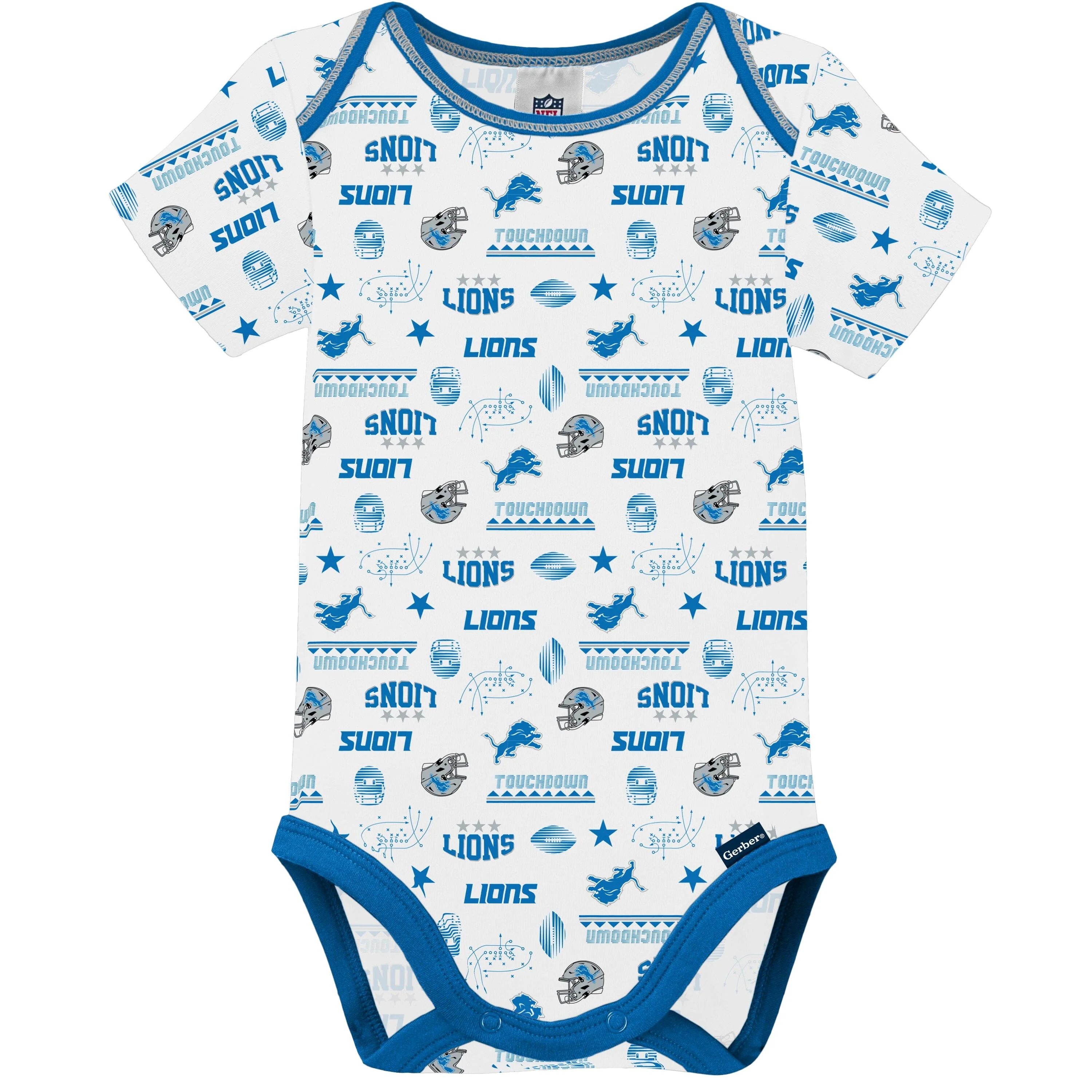 3-Pack Baby Boys Lions Short Sleeve Bodysuits - Image 3