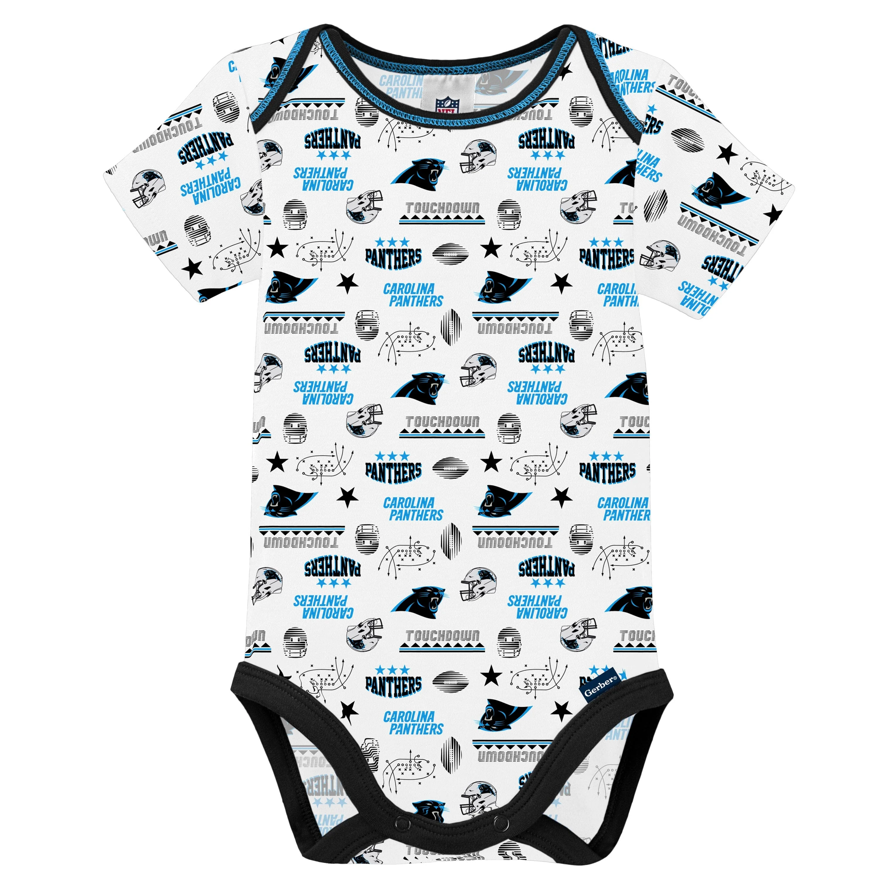 3-Pack Baby Boys Panthers Short Sleeve Bodysuits - Image 3