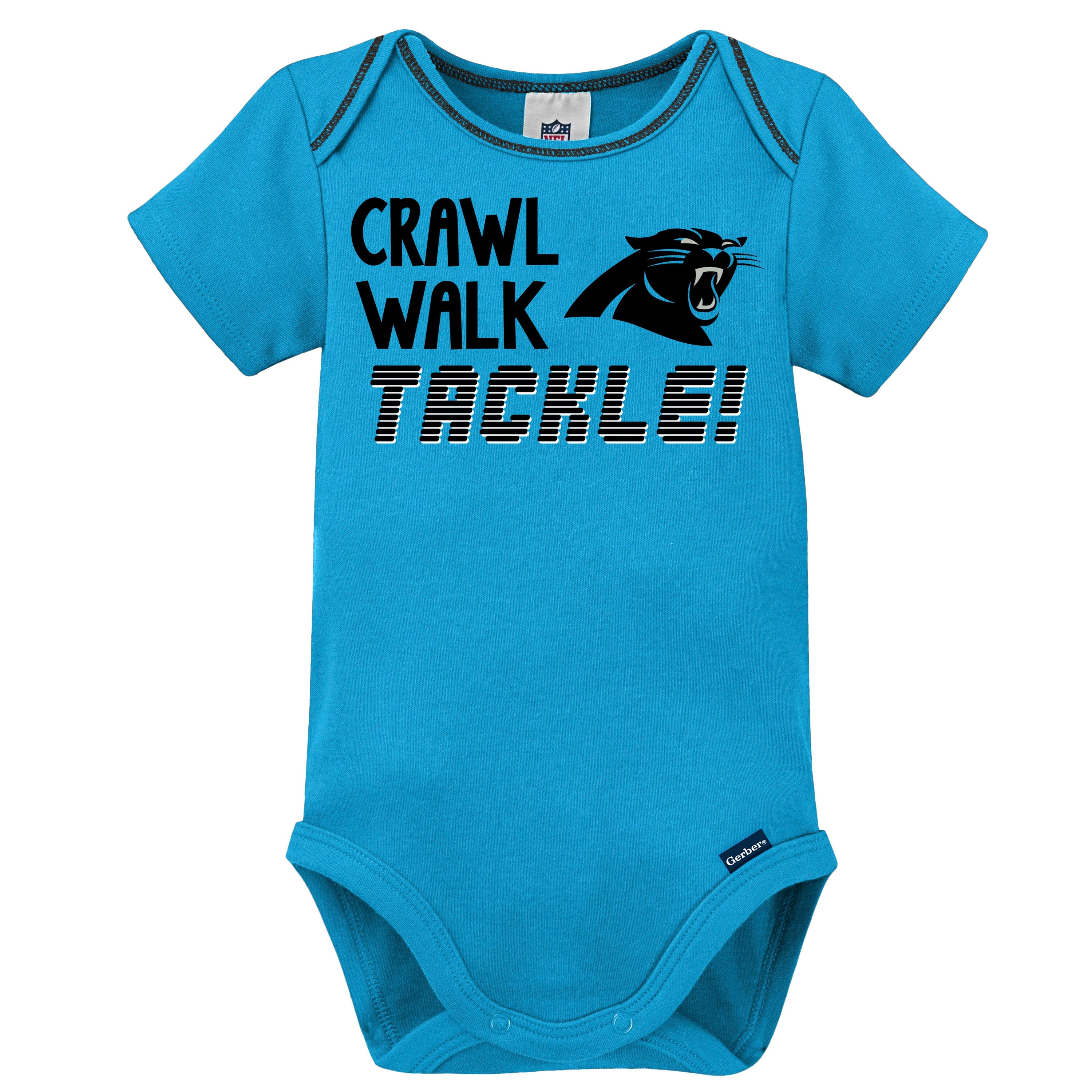 3-Pack Baby Boys Panthers Short Sleeve Bodysuits - Image 4
