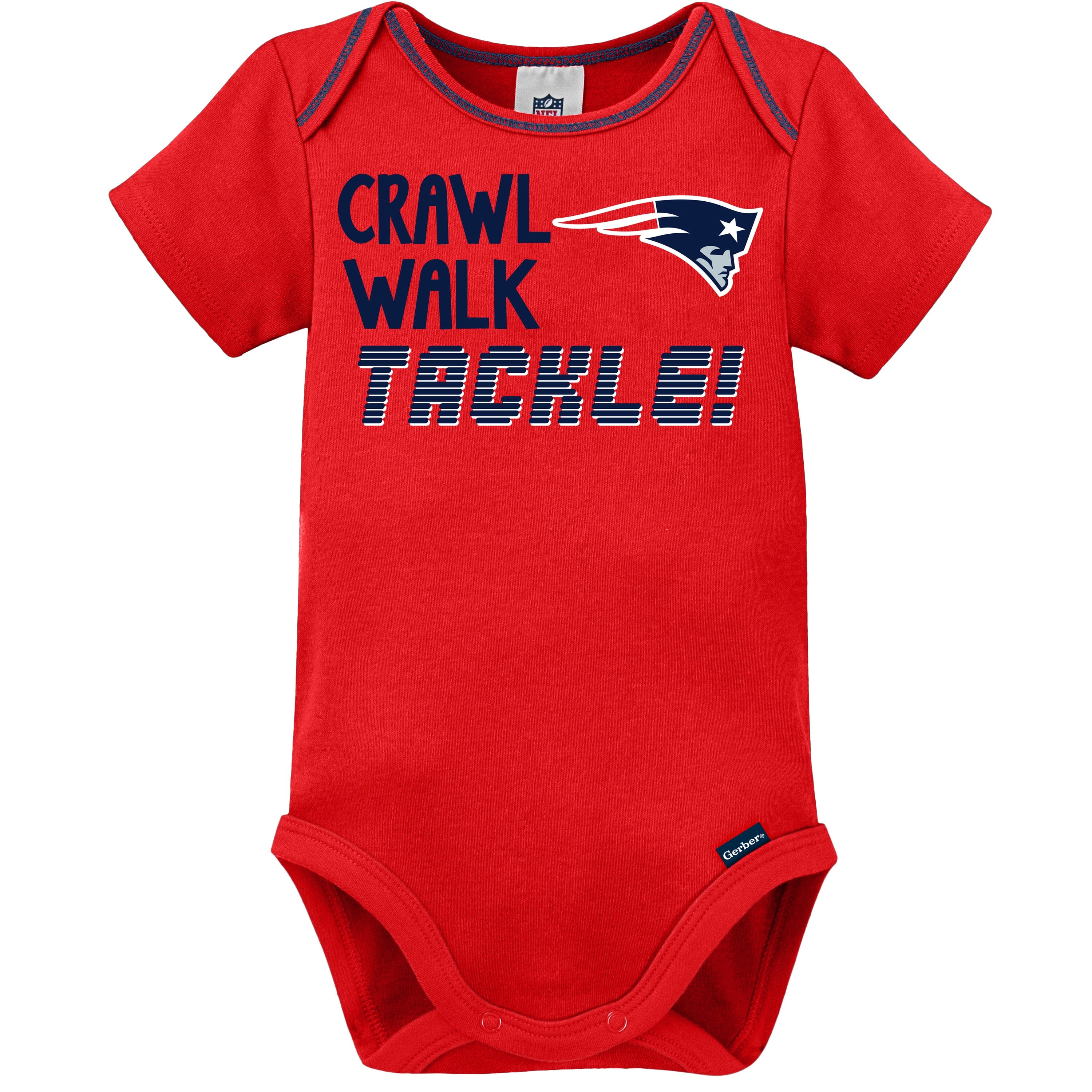 3-Pack Baby Boys Patriots Short Sleeve Bodysuits - Image 3