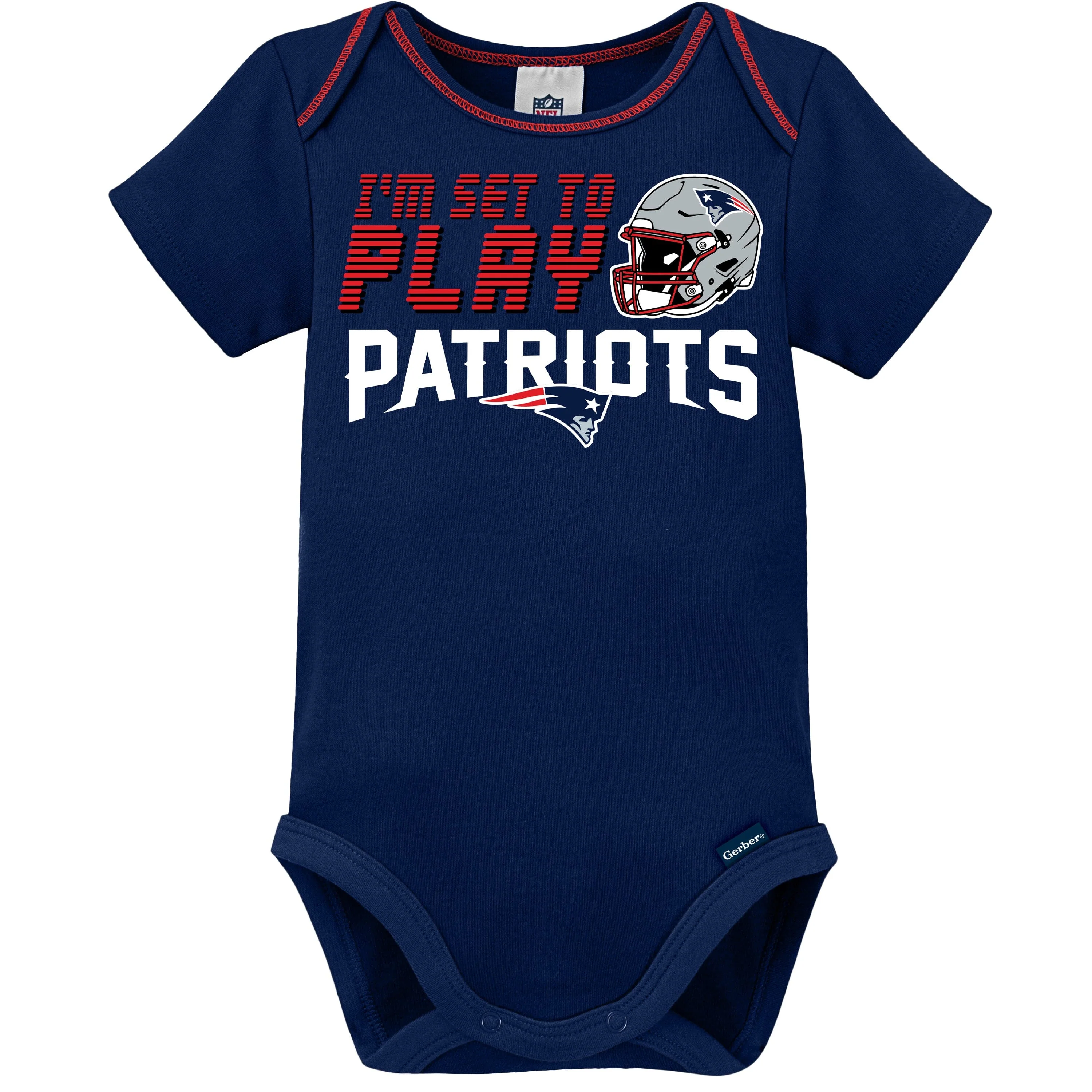 3-Pack Baby Boys Patriots Short Sleeve Bodysuits - Image 5
