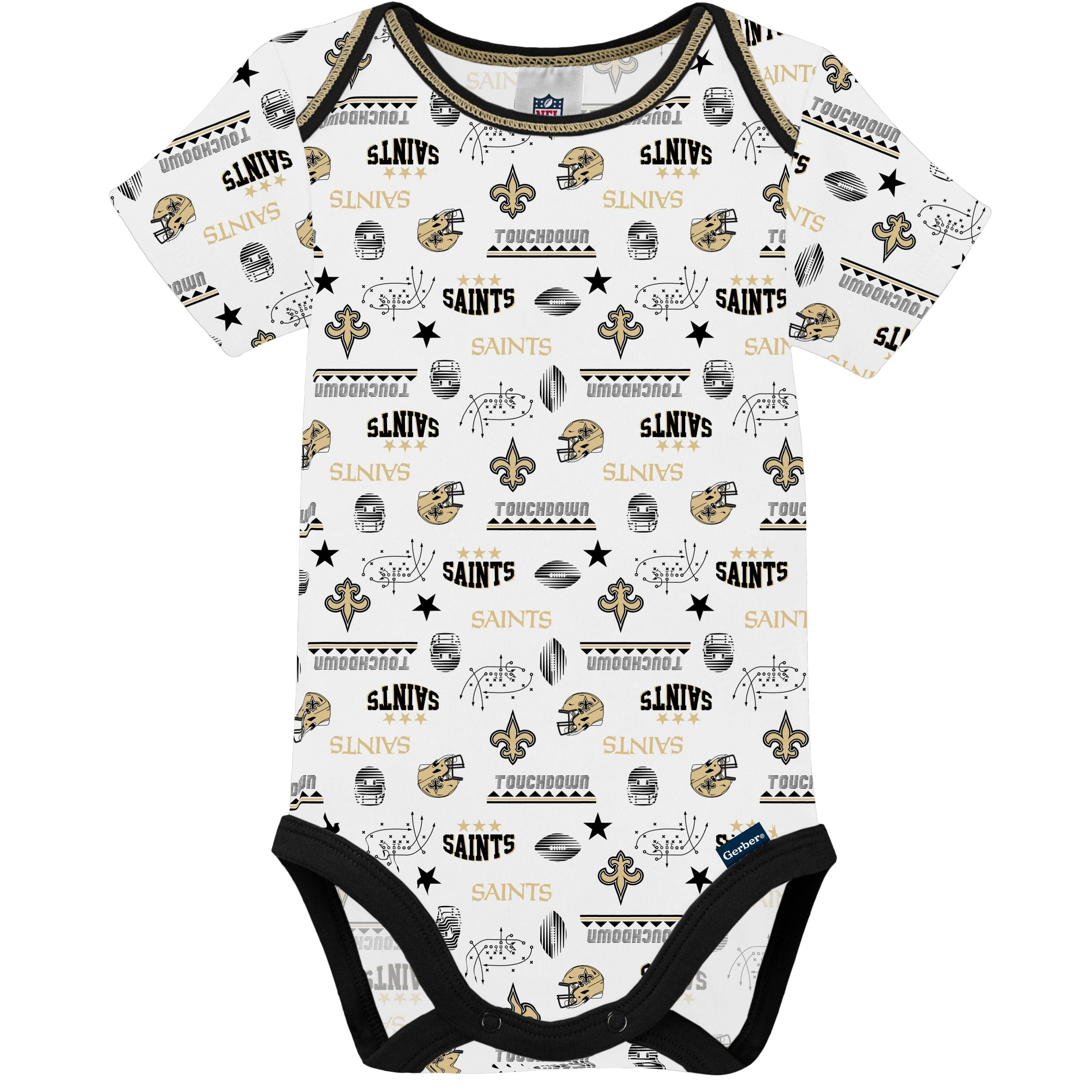 3-Pack Baby Boys Saints Short Sleeve Bodysuits - Image 3