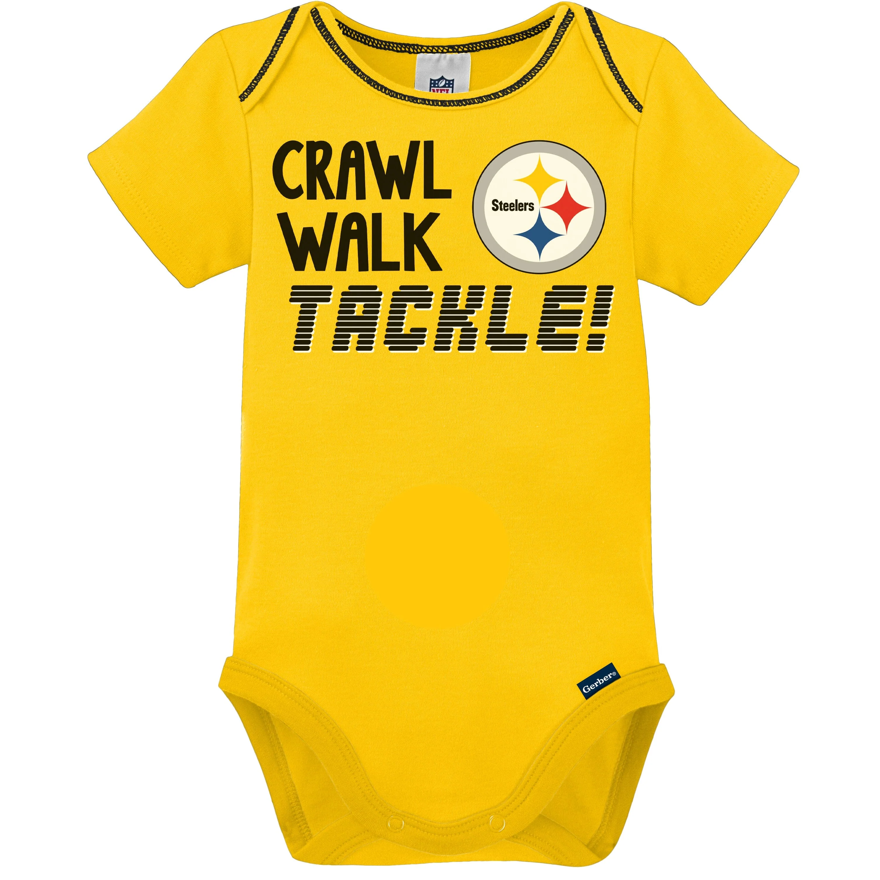 3-Pack Baby Boys Steelers Short Sleeve Bodysuits - Image 4
