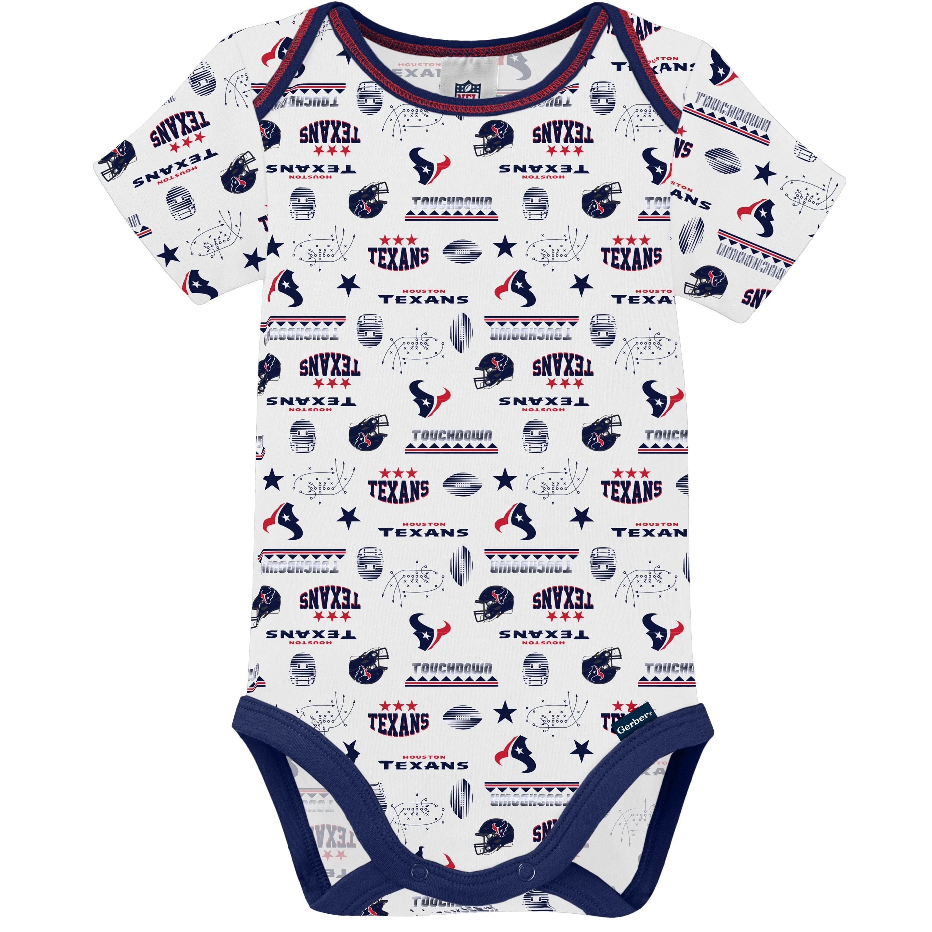 3-Pack Baby Boys Texans Short Sleeve Bodysuits - Image 3
