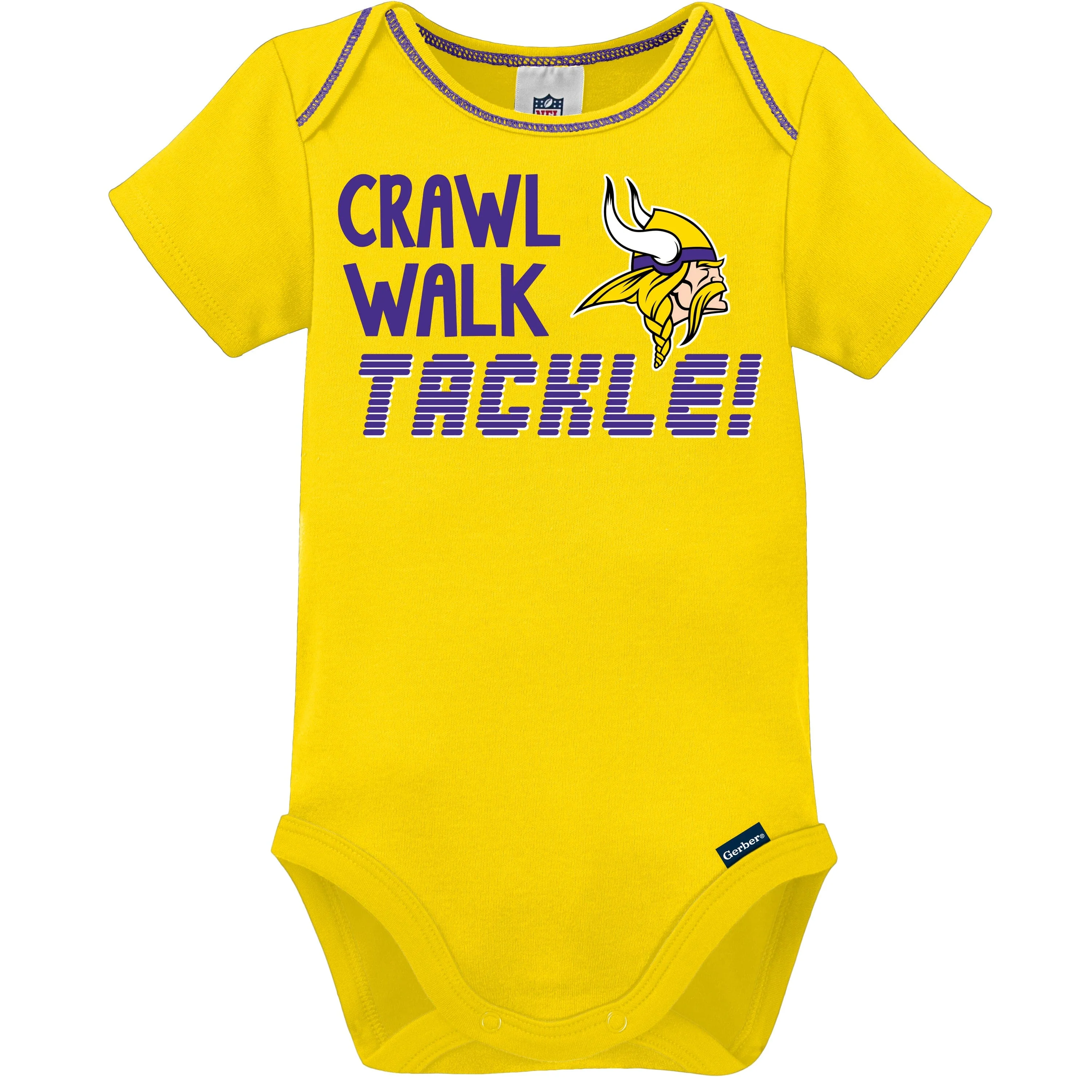 3-Pack Baby Boys Vikings Short Sleeve Bodysuits - Image 4